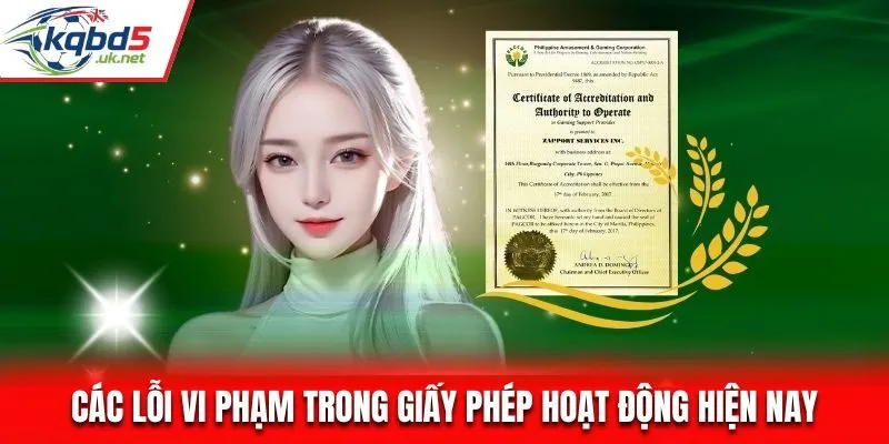 Các lỗi vi phạm trong giấy phép hoạt động hiện nay